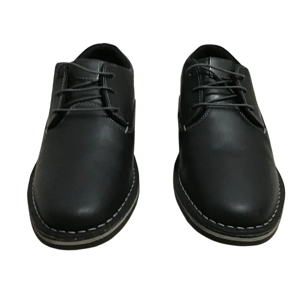Steve Madden Harpoon Mens Black Leather Lace Up Round Toe Oxford‎ Size 10 New